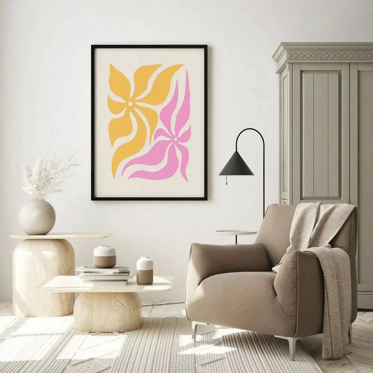 Colorful Floral Living Room / Bedroom Wall Art Frame