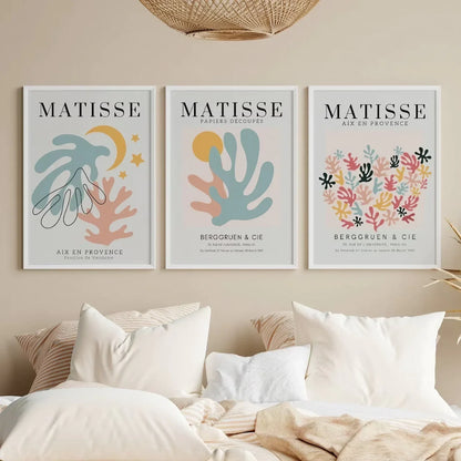 Henri Matisse Wall Art Set of 3 Market Abstract Floral Wall Frames