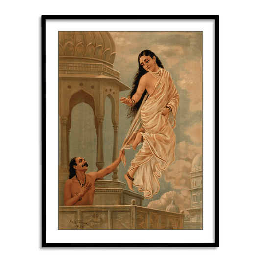Story of Pururavas and Urvashi by Raja Ravi Varma Wall Art Painting