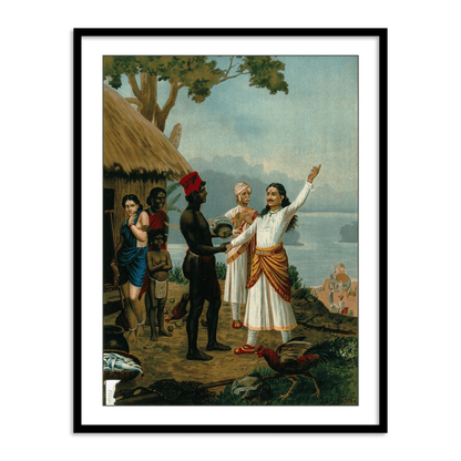 A royal sage tells the father of the fishergirl of their marriage by Raja Ravi varma Wall Art Painting