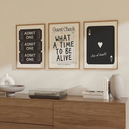 Modern Wall Art Set of 3 Black and White Trendy Wall Frames