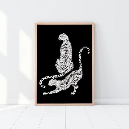 Black And White Leopard Modern Wall Art Wall Frame