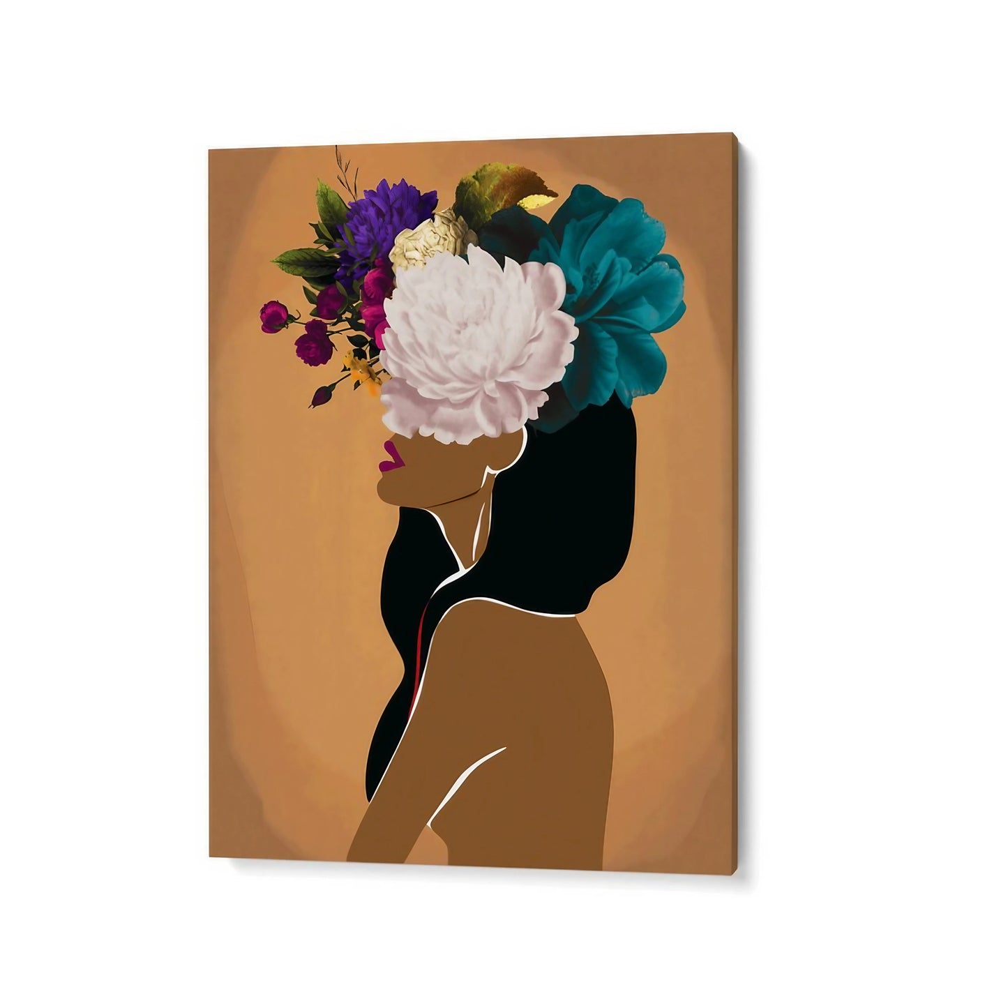 Woman Flower Head Modern Wall Art Wall Frame