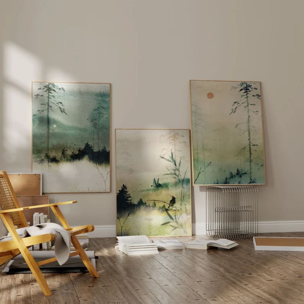 Japanese Wall Art Décor Set of 3 Wall Frames