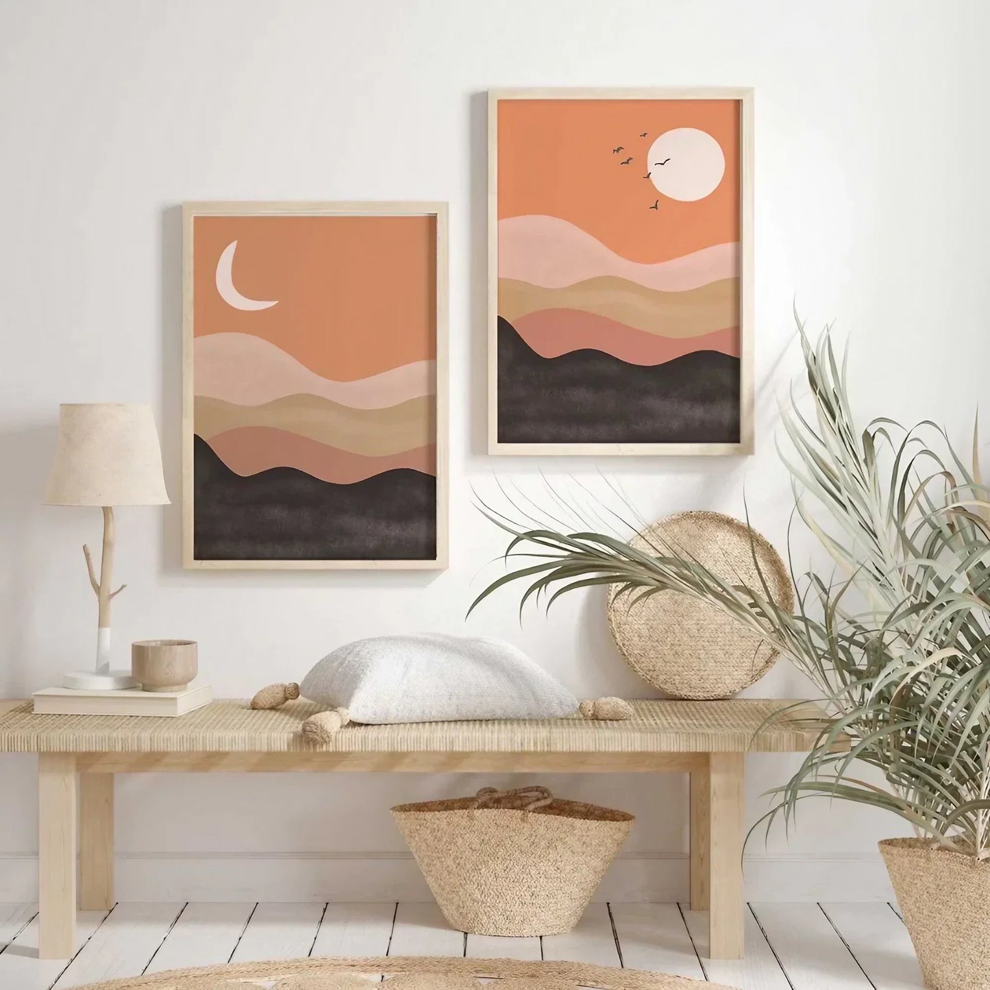 Mid Century Modern Wall Art Set of 2 Wall Frame