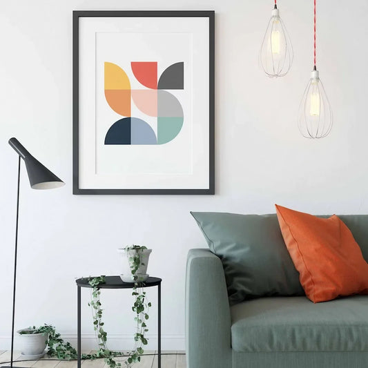 Mid Century Modern Geometric Colourful Scandinavian Wall Frame