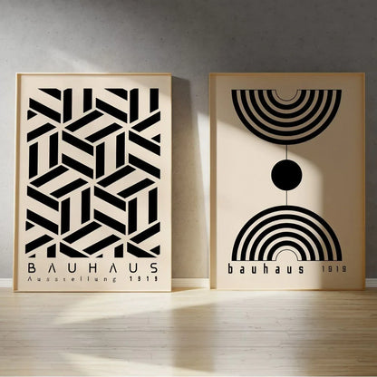 Mid Century Modern Wall Art Set of 2 Black Wall Frame