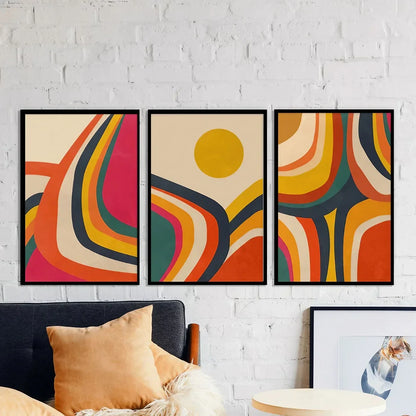 Set of 3 Mid Century Modern Wall Art Wall Frame