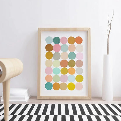 Polka Dot Bedroom Decor Pastel Wall Frame