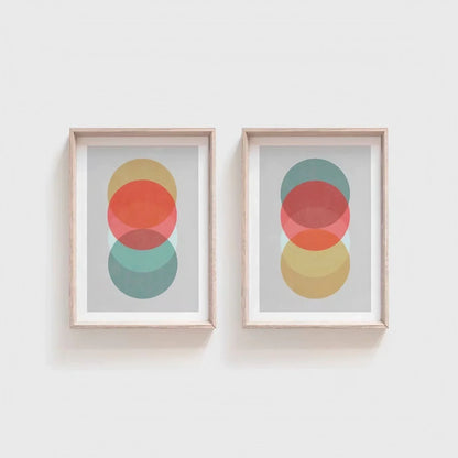 Scandinavian Morden Set of 2 Colorful Wall Frame