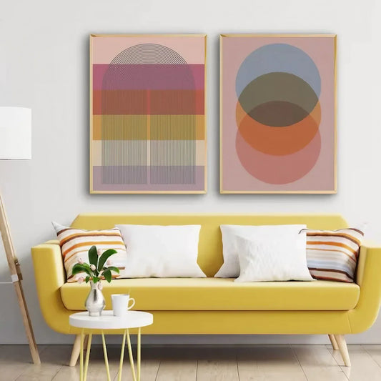 Pink Abstract Geometric Wall Frame