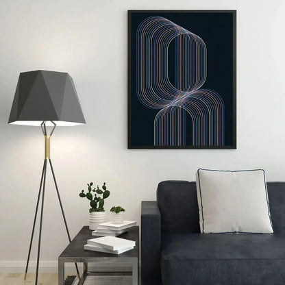 Modern Blue Geometric Wall Art Navy Blue Wall Art Large Modern Wall Frame