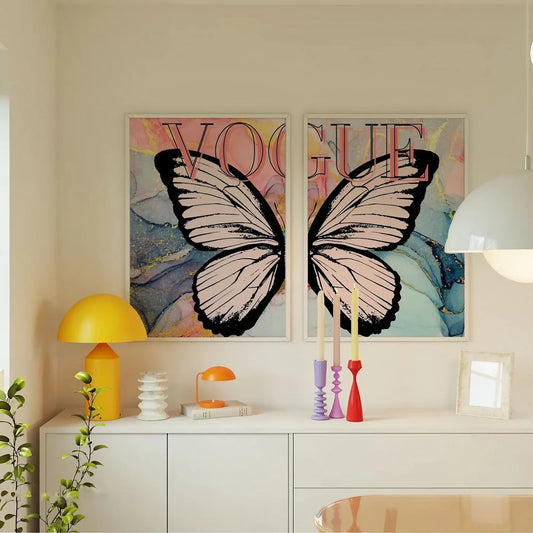 Butterfly Modern Wall Art Set of 2 Wall Frame