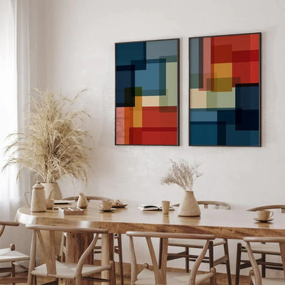 Wall Art Large Colorful Mid Century Wall Frame