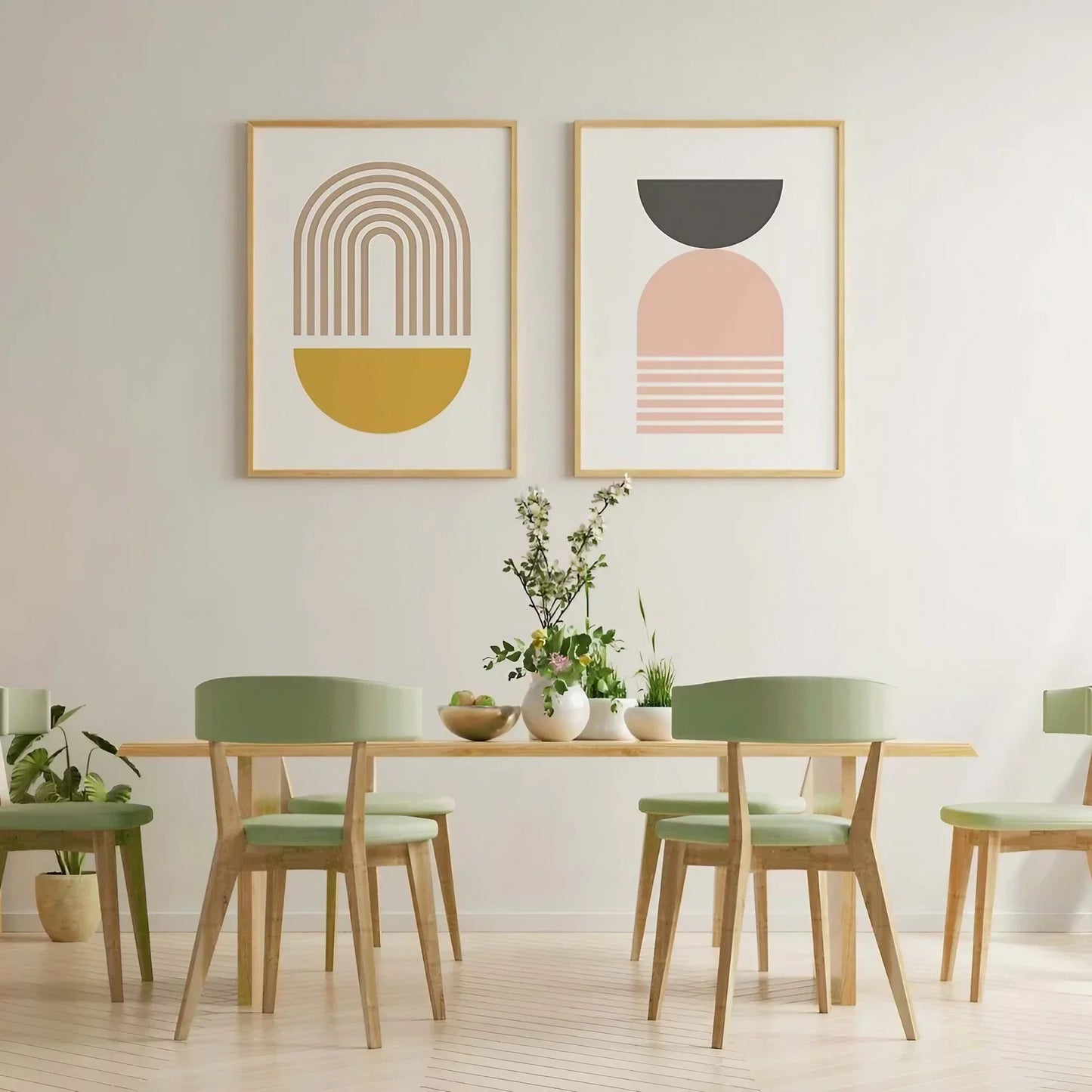 Colorful Bedroom Set of 2 Rainbow Print Teen Girls Bedroom Decor Wall Frame