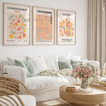 Flower Market Wall Art Set of 3 Wall Frames