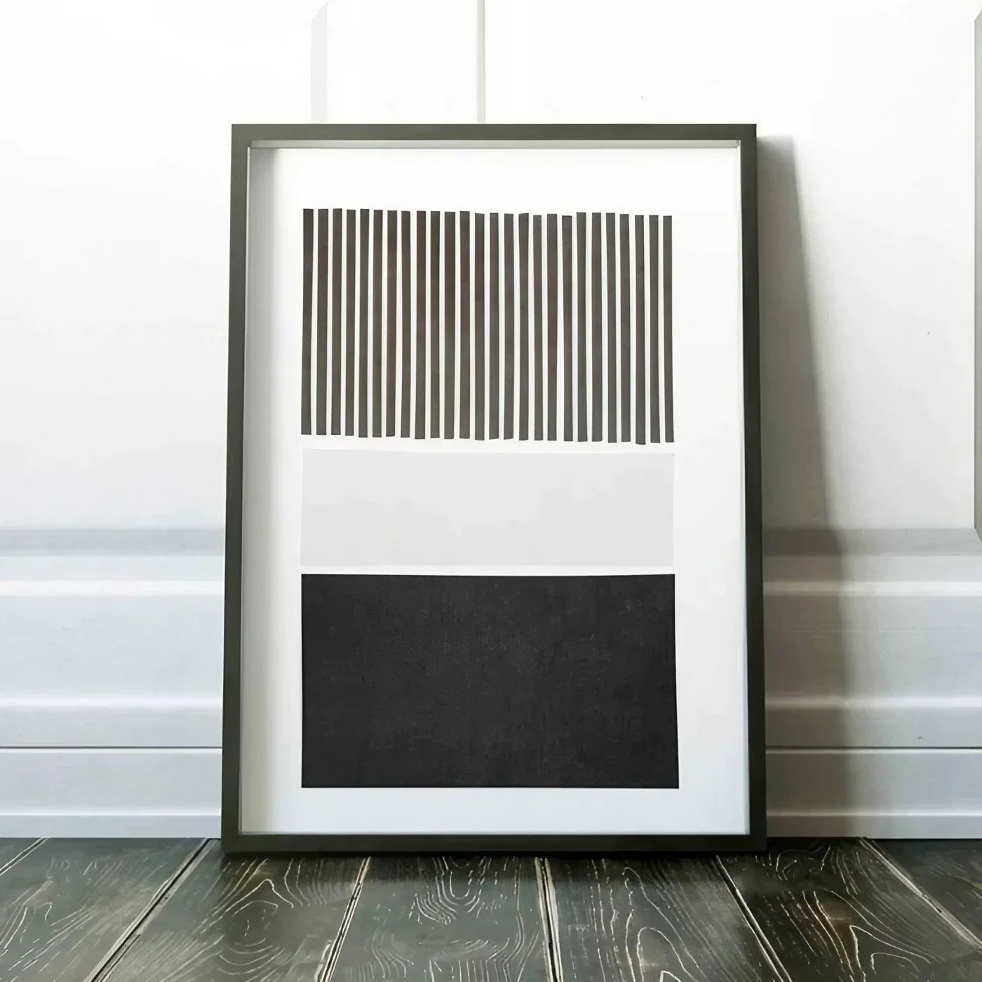 Black & White Art Mid Century Artwork Set of 2 Modern Art Decor Wall Frame