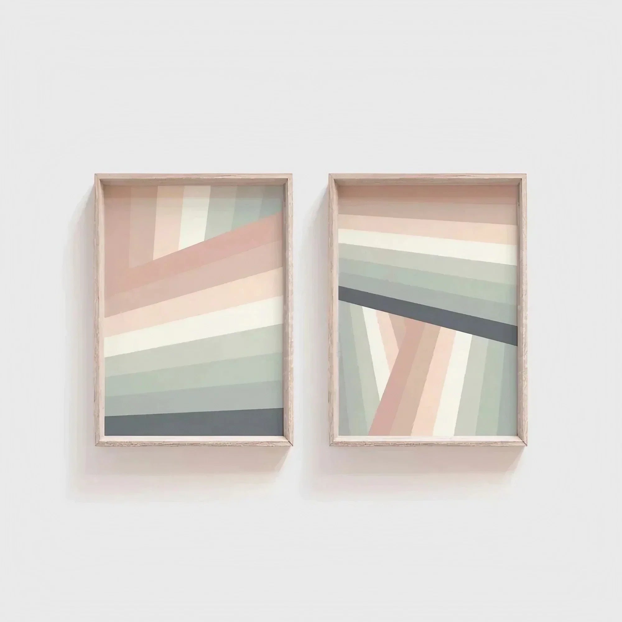 Boho Rainbow Nursery Art Set of 2 Neutral Rainbow Decor Large Wall Decor Wall Frame