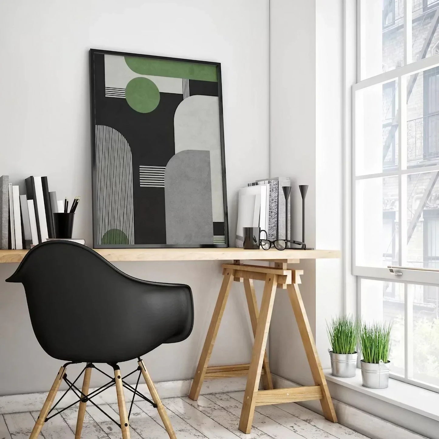 Green Black Mid Century Wall Frame