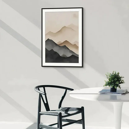Watercolor mountains minimalist abstract Wall Frame