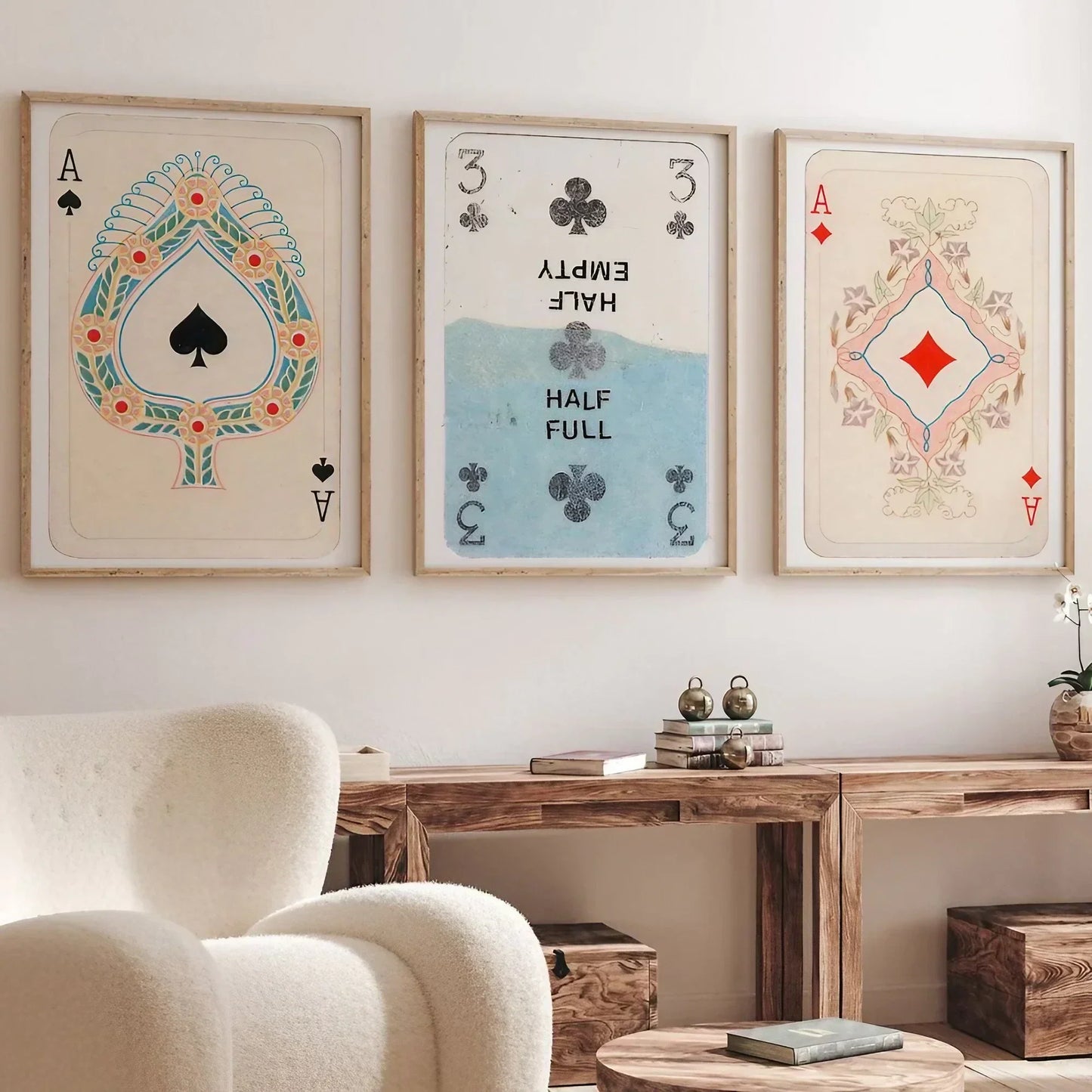 Trendy Retro Wall Art Set of 3 Wall Frame