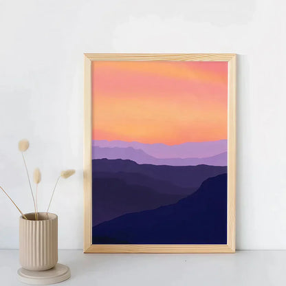 Mountain Wall Art Minimalist Wall Art Landscape Scenery Wall Frame