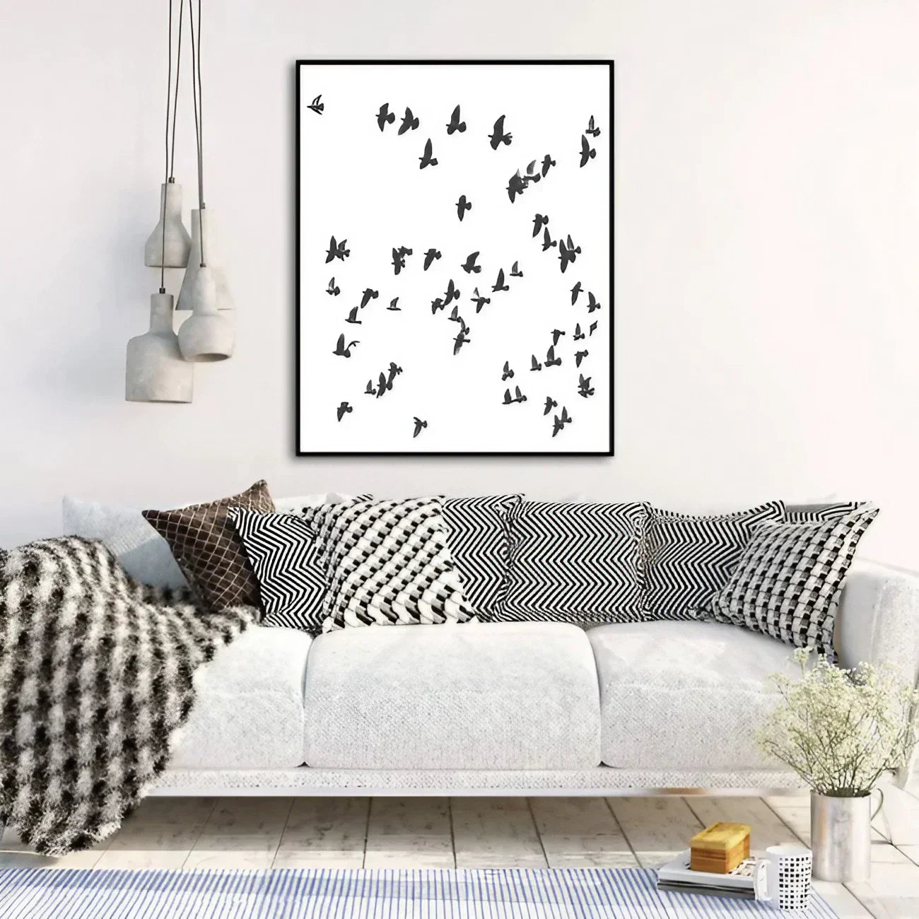 Flying Birds Flock Of Birds Wall Art Wall Frame