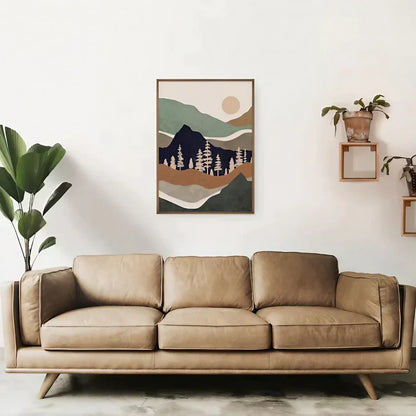 Mountains and Trees Landscape Wall Frame