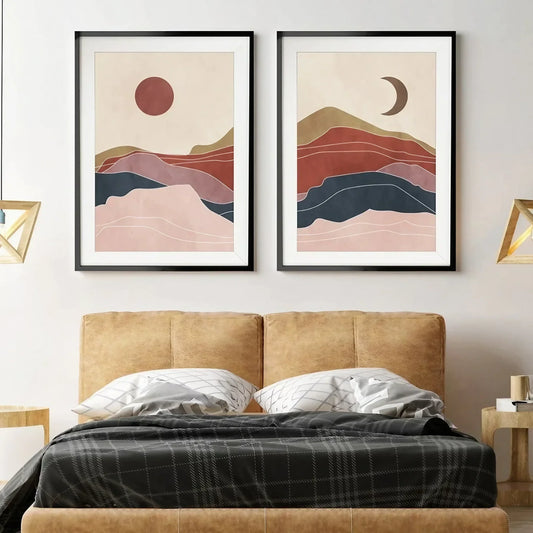 Sun Moon Set of 2 Wall Art Wall Frame