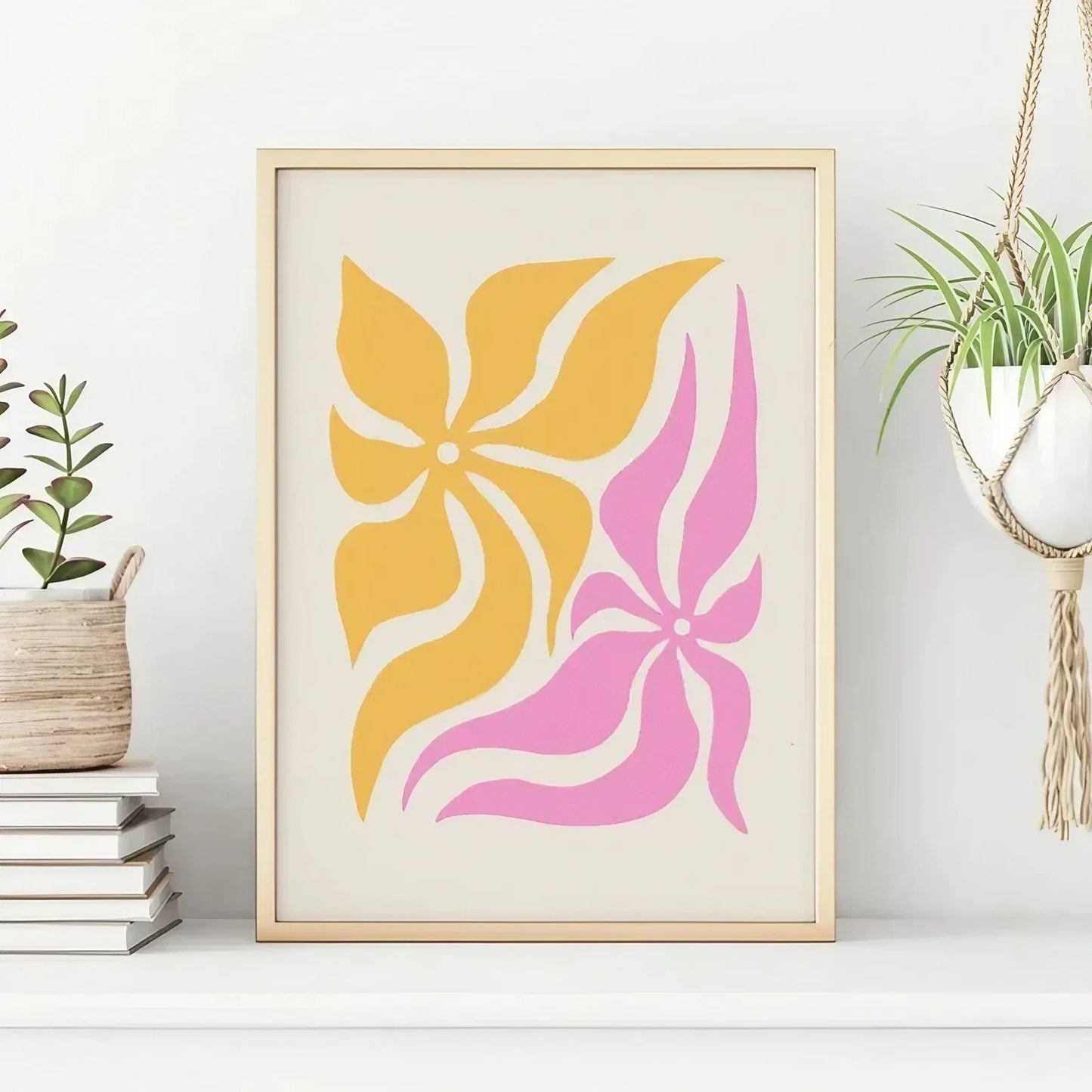 Colorful Floral Living Room / Bedroom Wall Art Frame