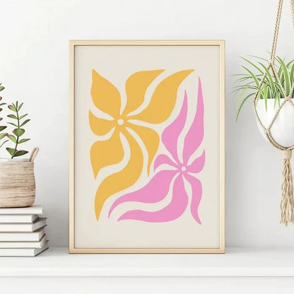 Colorful Floral Living Room / Bedroom Wall Art Frame