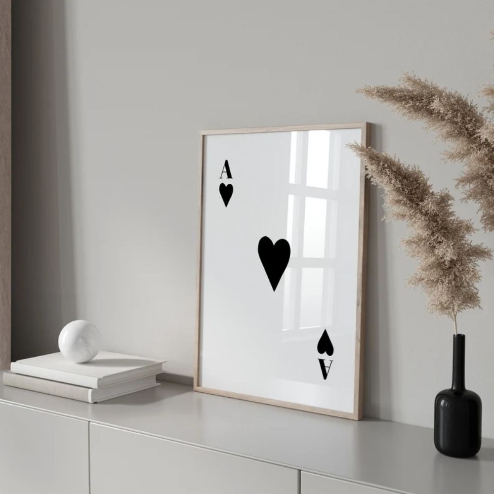 Black Ace Card, Lucky You Poster Wall Art Frame