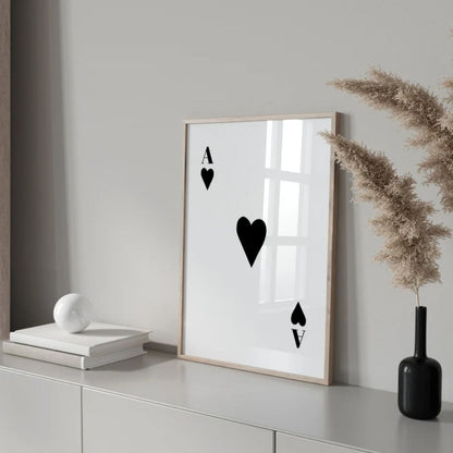 Black Ace Card, Lucky You Poster Wall Art Frame