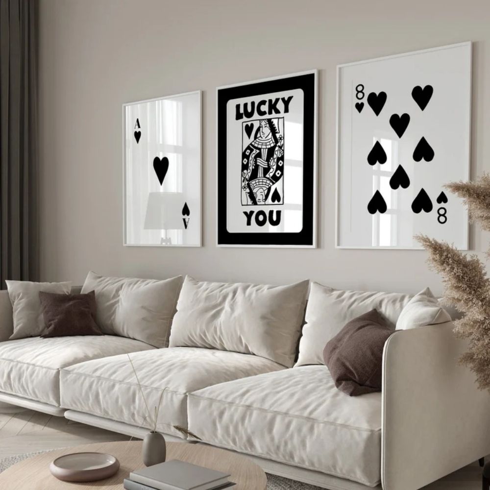 Black Ace Card, Lucky You Poster Wall Art Frame