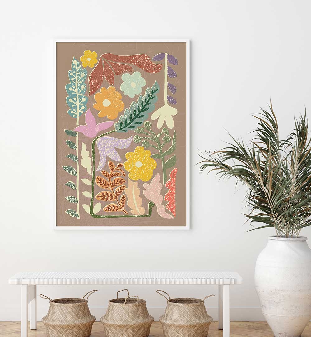 EARTHY TONES , FLORAL FLOWER PAINTINGS