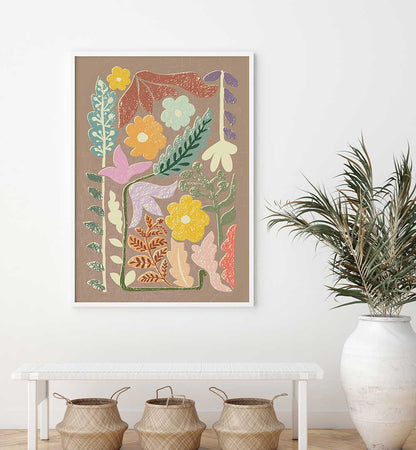 EARTHY TONES , FLORAL FLOWER PAINTINGS