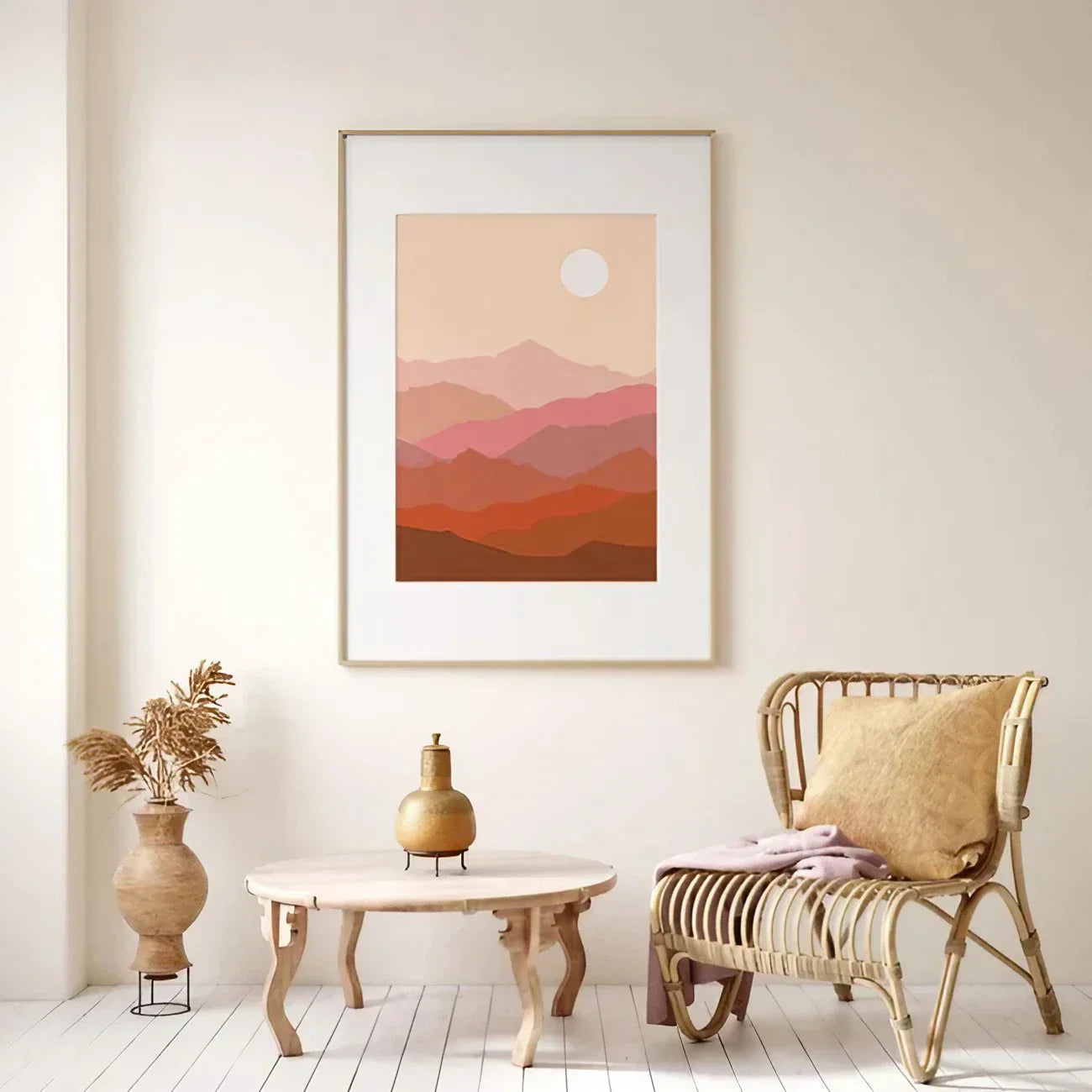 Burnt Orange Wall Art | Nordic Art Wall Frame Set of 3