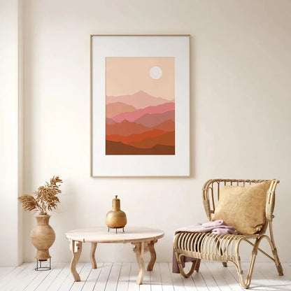 Burnt Orange Wall Art | Nordic Art Wall Frame Set of 3