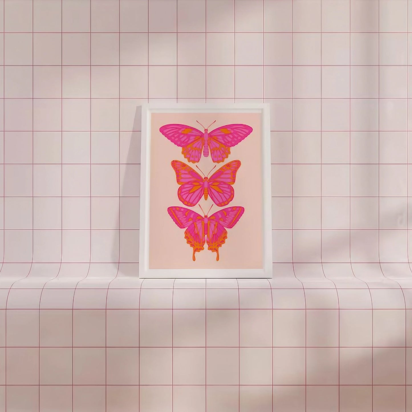 Pink Orange Butterfly Wall Art Wall Frame