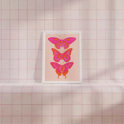 Pink Orange Butterfly Wall Art Wall Frame