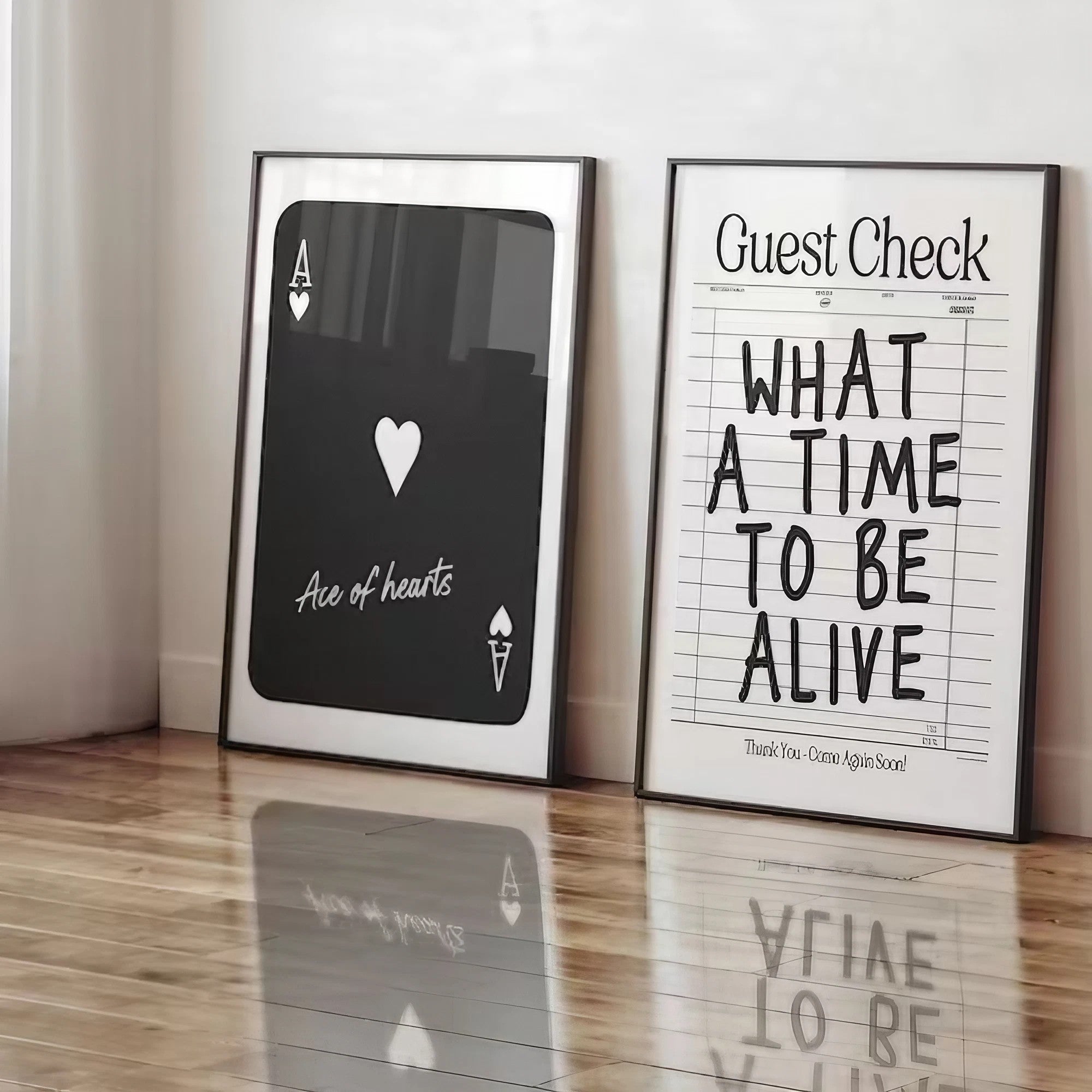 Modern Wall Art Set of 3 Black and White Trendy Wall Frames