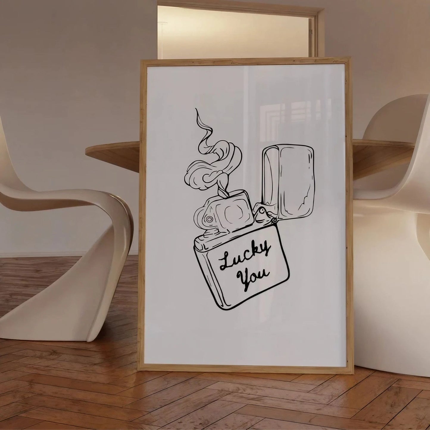 Black And White  Lucky You Wall Art Wall Frame