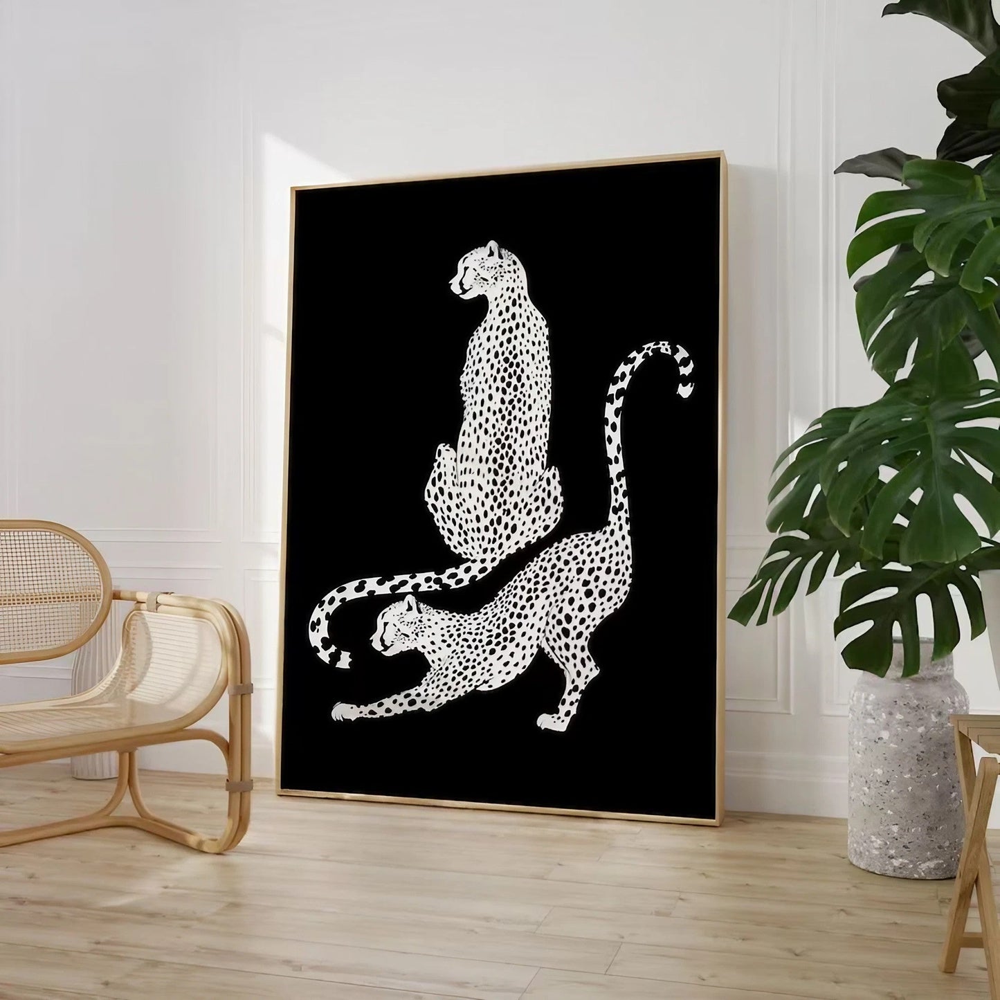 Black And White Leopard Modern Wall Art Wall Frame