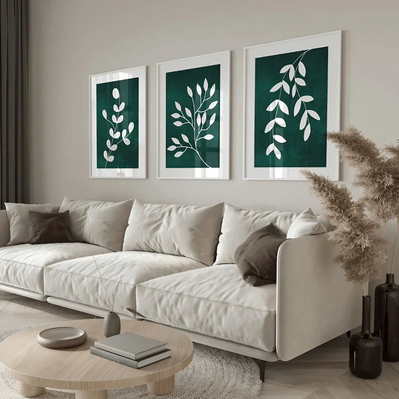 Dark Emerald Green Set of 3 Wall Art Wall Frames