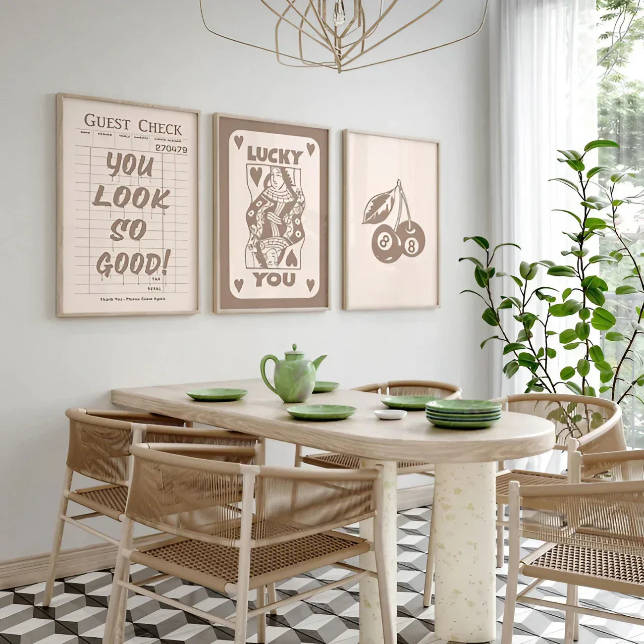 Brown Modern Wall Art Set of 3 Wall Frame