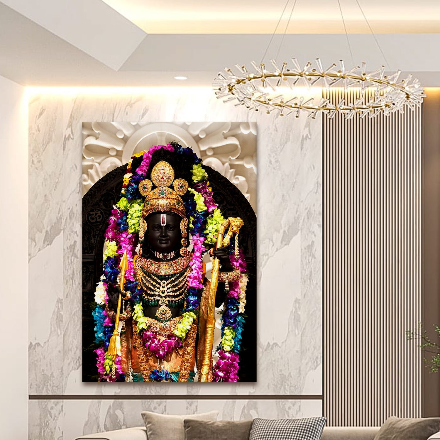 A Divine Encounter: A Ram Lalla Painting Print Canvas Framed Artwork That Captures the Heart