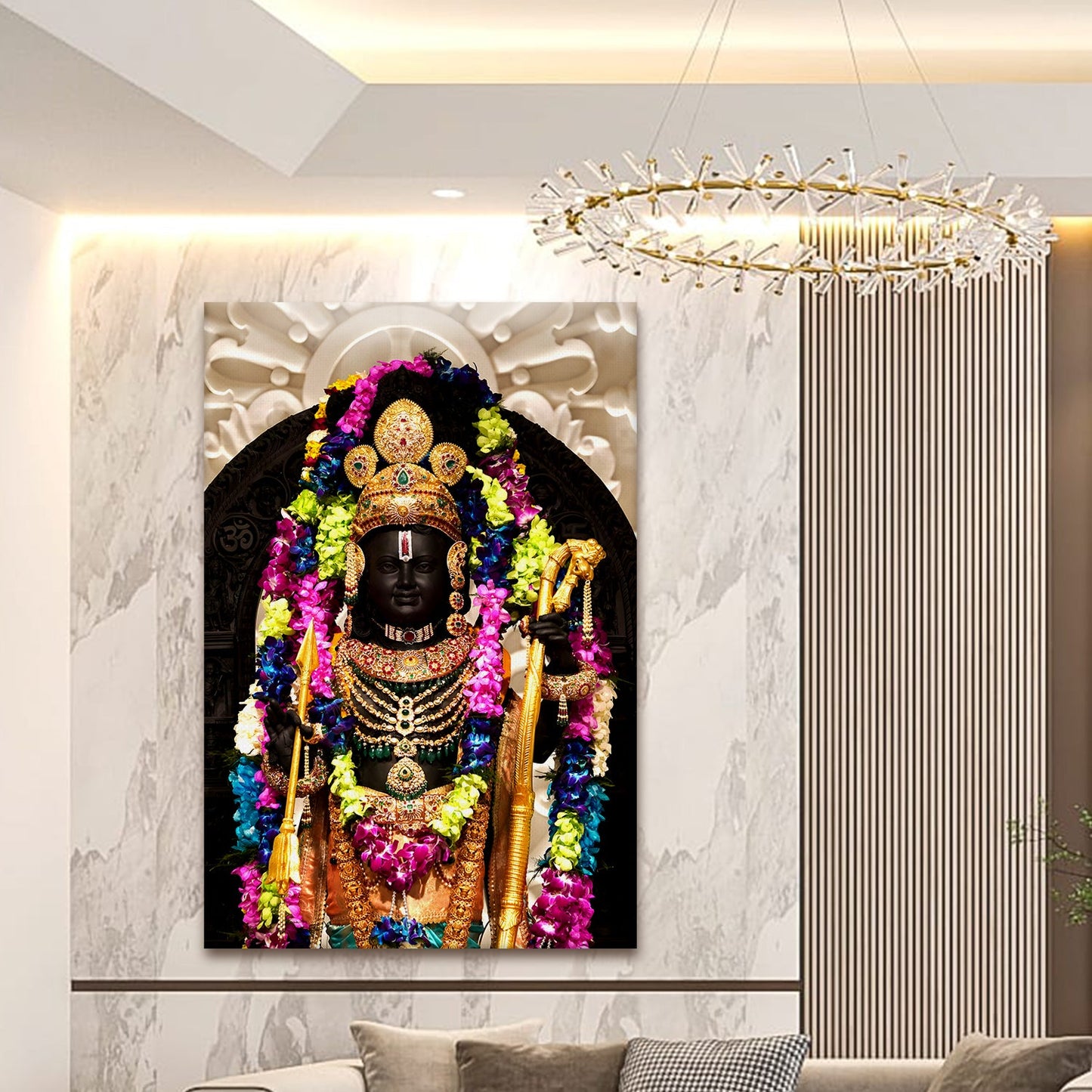 A Divine Encounter: A Ram Lalla Painting Print Canvas Framed Artwork That Captures the Heart