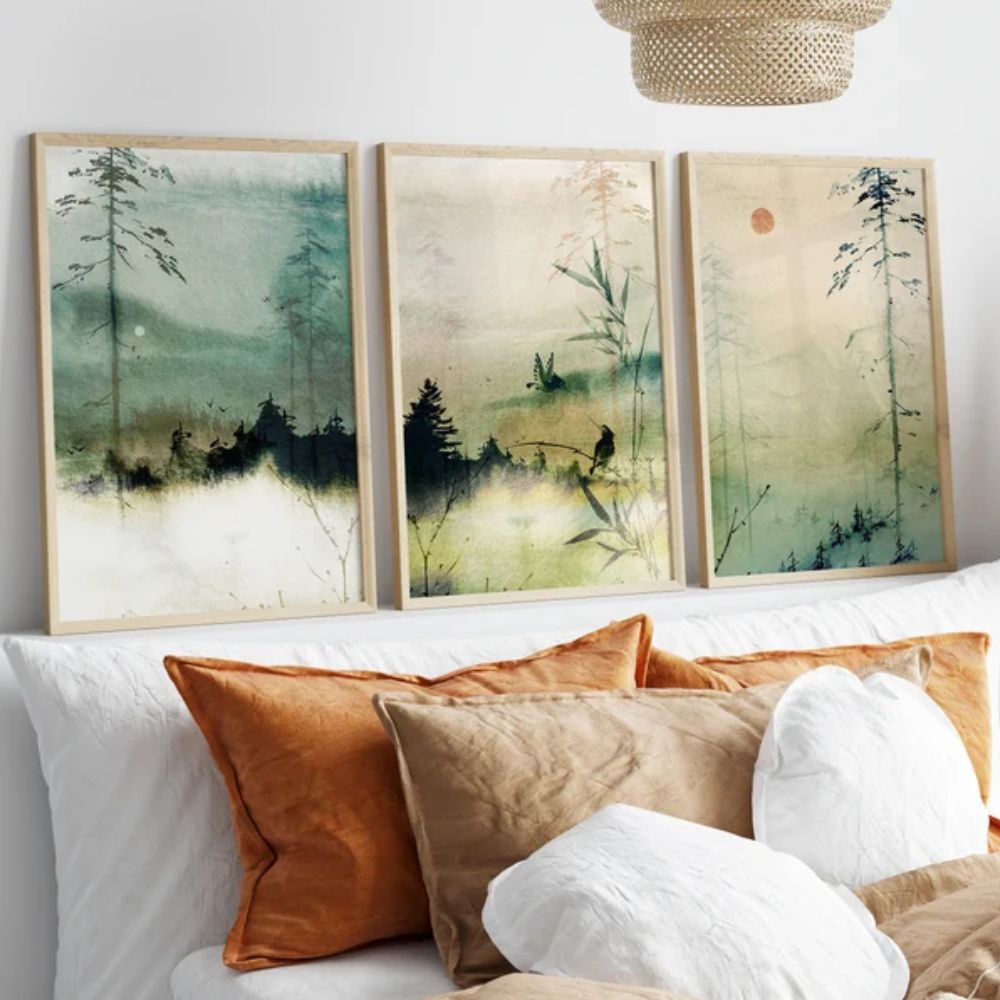 Japanese Wall Art Décor Set of 3 Wall Frames