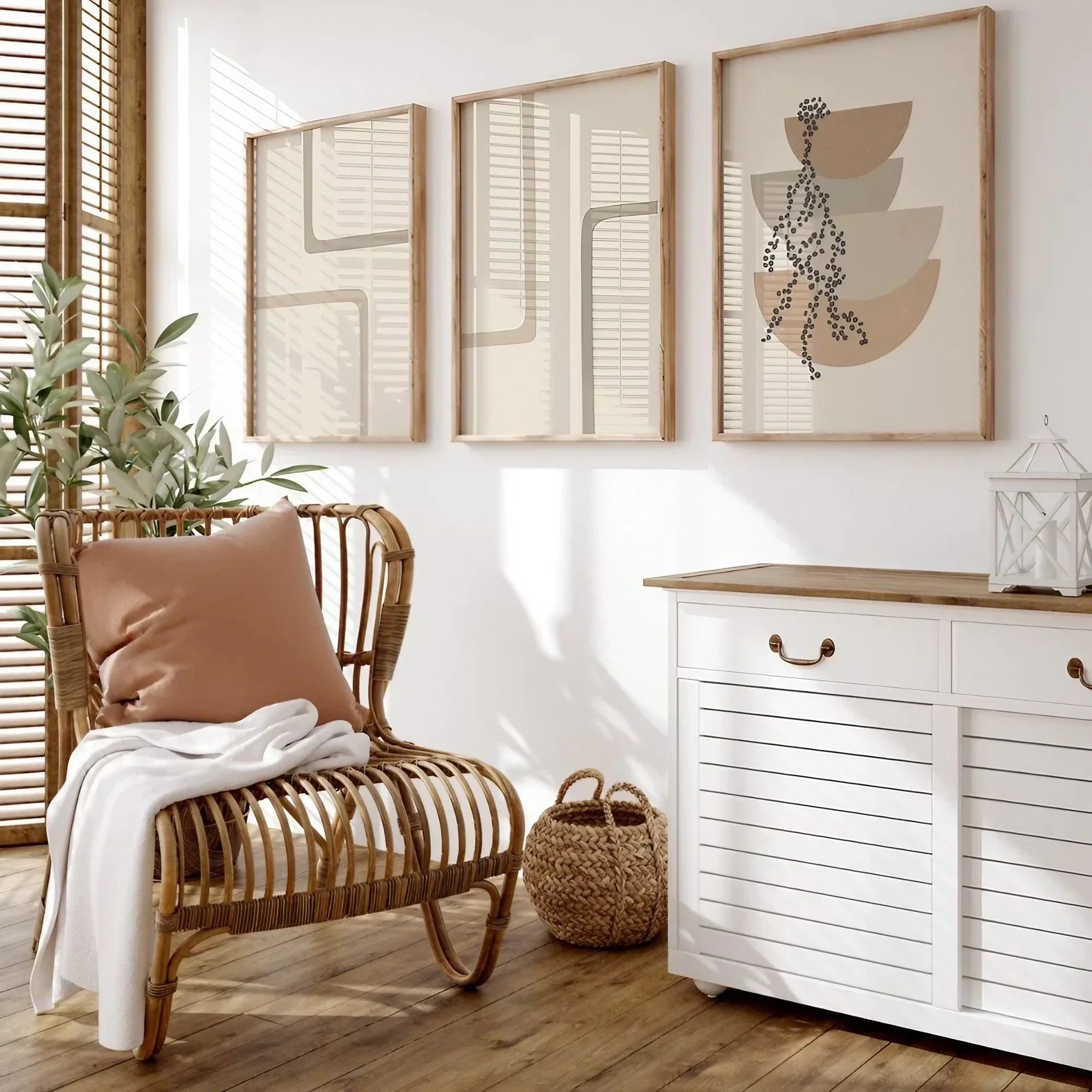 Boho Line Wall Art Set of 3 Wall Frames