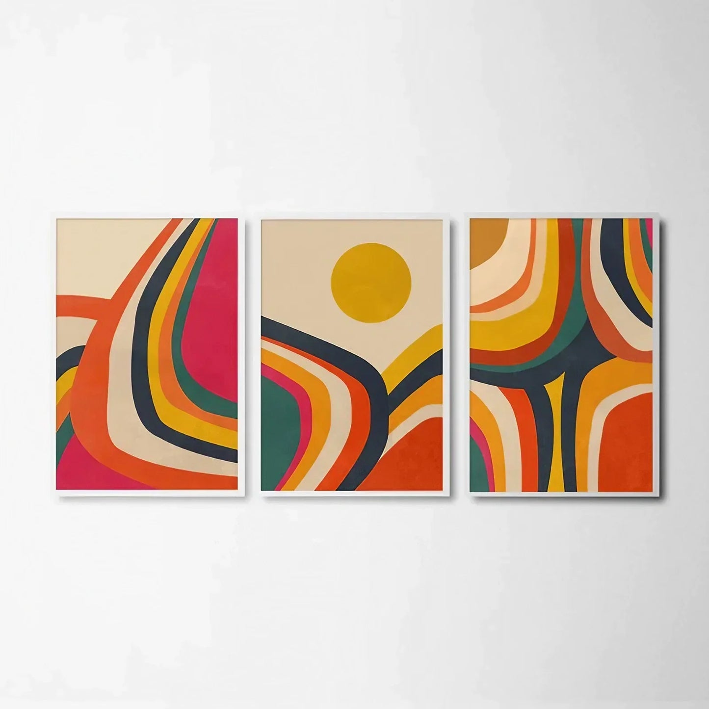 Set of 3 Mid Century Modern Wall Art Wall Frame